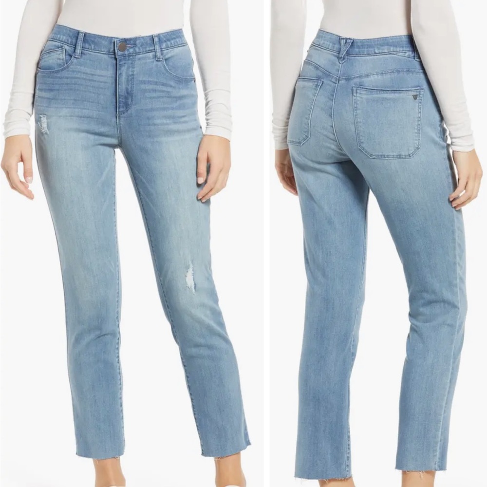 NWOT Ab'Solution Raw Hem Slim Straight Jeans